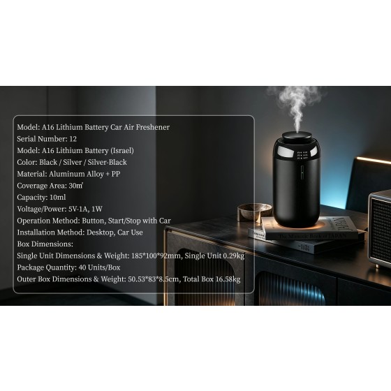 Desktop & Car Scent Diffuser 3‑Gear Timing Aroma Machine