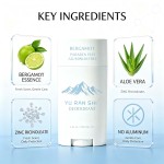 YU RAN SHI Bergamot Deodorant Stick, Aluminum‑Free & Paraben‑Free Underarm Odor Control Deodorant 75g