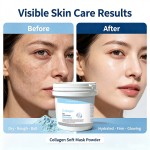 YU RAN SHI Collagen Soft Mask Powder, Hydrating Firming Brightening Salon Modeling Mask Powder 500g Bucket