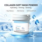 YU RAN SHI Collagen Soft Mask Powder, Hydrating Firming Brightening Salon Modeling Mask Powder 500g Bucket