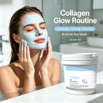 YU RAN SHI Collagen Soft Mask Powder, Hydrating Firming Brightening Salon Modeling Mask Powder 500g Bucket