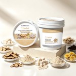 YU RAN SHI 7 Herbal Extract Facial Powder Mask, Soothing Brightening Pore‑Cleansing Salon Modeling Mask Powder 500g Bucket