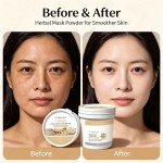 YU RAN SHI 7 Herbal Extract Facial Powder Mask, Soothing Brightening Pore‑Cleansing Salon Modeling Mask Powder 500g Bucket
