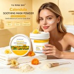 YU RAN SHI Calendula Soothing Mask Powder, Calming Hydrating Modeling Mask Powder for Sensitive Skin 500g Bucket