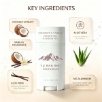 YU RAN SHI Coconut & Vanilla Deodorant Stick, Aluminum‑Free & Paraben‑Free Underarm Odor Control Deodorant 75g