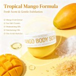 Mango Sea Salt Body Scrub, Gentle Exfoliating Scrub for Ingrown Hair, Rough Skin & Blemishes, Nourishing Brightening Body Exfoliator