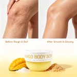 Mango Sea Salt Body Scrub, Gentle Exfoliating Scrub for Ingrown Hair, Rough Skin & Blemishes, Nourishing Brightening Body Exfoliator