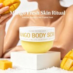 Mango Sea Salt Body Scrub, Gentle Exfoliating Scrub for Ingrown Hair, Rough Skin & Blemishes, Nourishing Brightening Body Exfoliator