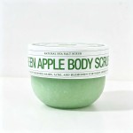 Green Apple Sea Salt Body Scrub, Refreshing Exfoliating Scrub for Ingrown Hair, Rough Skin & Blemishes, Brightening Body Exfoliator