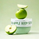 Green Apple Sea Salt Body Scrub, Refreshing Exfoliating Scrub for Ingrown Hair, Rough Skin & Blemishes, Brightening Body Exfoliator