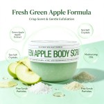 Green Apple Sea Salt Body Scrub, Refreshing Exfoliating Scrub for Ingrown Hair, Rough Skin & Blemishes, Brightening Body Exfoliator