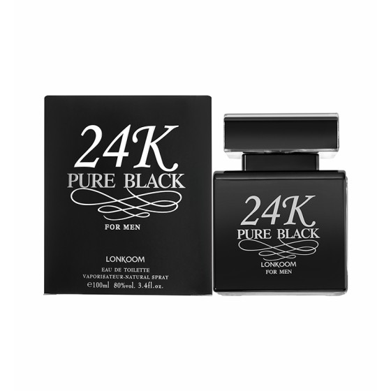 LONKOOM 24K PURE BLACK Sauvage Perfume for Men 25ml, Woody Aromatic Long‑Lasting Eau De Toilette Spray