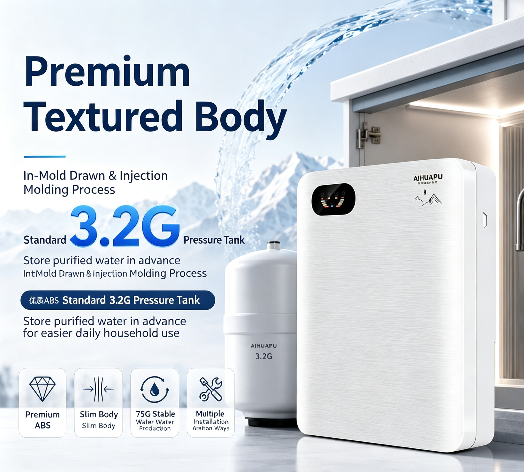Aihuapu Dual Strontium Mineralization RO Water Purifier (Snow Mountain Mineral Spring Dual Water Purifier)