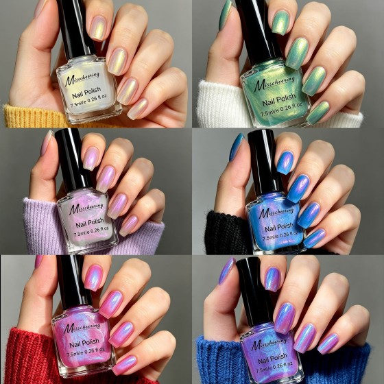 Cross-border e-commerce - Hot-selling pearlescent nail polish, oil-based, non-peelable, odorless, no baking required, colorfast.