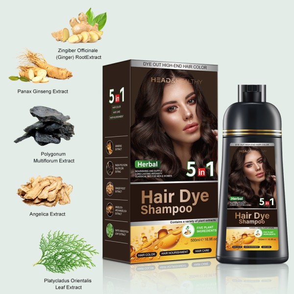 Hairdye 5-in-1 Hair Dye with Moroccan Argan Oil Essence for Coloring and Covering Gray Hair