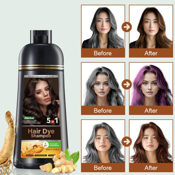 Hairdye 5-in-1 Hair Dye with Moroccan Argan Oil Essence for Coloring and Covering Gray Hair