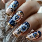 New cross-border nail art, long wearable nail art, wholesale nail tips, 24 pieces, wearable false nail stickers