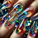 New cross-border nail art, long wearable nail art, wholesale nail tips, 24 pieces, wearable false nail stickers