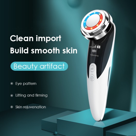 Cross-border Xinlin Beauty Instruments Ultrasonic Facial Massager Cleansing Facial Extraction Device with Red and Blue Light
