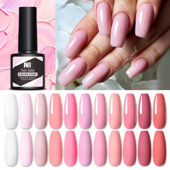 Cross-border Nee Jolie's popular UV gel nail polish set with glitter, gel base, and top coat.