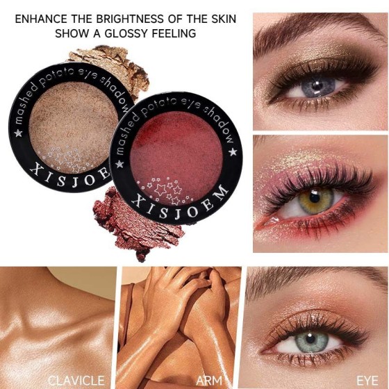 Cross-border Shimmering "Mashed Potato" Texture Eyeshadow – For Under-eye Area, Inner Corners, and Facial Highlighting/Setting; Single-shade Eyeshadow