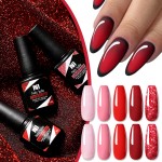 Cross-border Nee Jolie's popular UV gel nail polish set with glitter, gel base, and top coat.