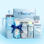 Ocean Beach Spa Self Care Gift Set for Women, Coastal Themed Relaxation Gift Basket