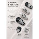 Dark Tomie Manga‑Style Press‑On Nails, Medium Oval Black‑White Anime Hand‑Painted Horror Aesthetic 2D False Nails