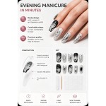 Dark Tomie Manga‑Style Press‑On Nails, Medium Oval Black‑White Anime Hand‑Painted Horror Aesthetic 2D False Nails