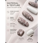 Nude‑Coffee Embossed White Floral Press‑On Nails, Long Ballet Nails Gentle Art‑Style White Flower Print False Nails