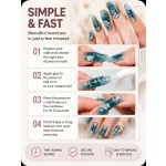 Dark‑Green Embossed Angel & Rose Press‑On Nails, Long Ballet Nails Retro Dark‑Style 3D White Carved False Nails