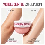 Strawberry Sea Salt Body Scrub, Gentle Exfoliating Scrub for Ingrown Hair, Rough Skin & Blemishes, Skin Smoothing Body Exfoliator